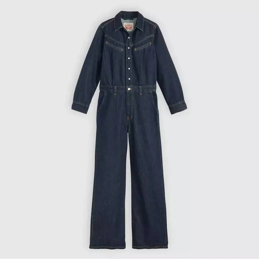 Levi's Women's Dark Blue Denim Overalls